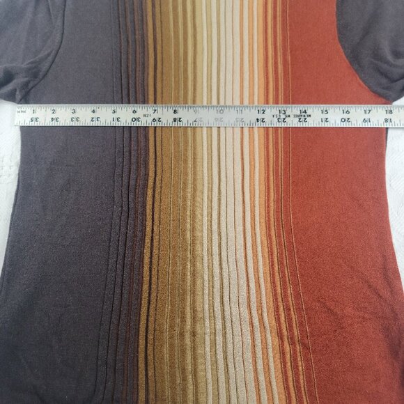 Perry Ellis sweater crew brown tan orange gradient textured Men's size small - Picture 4 of 8